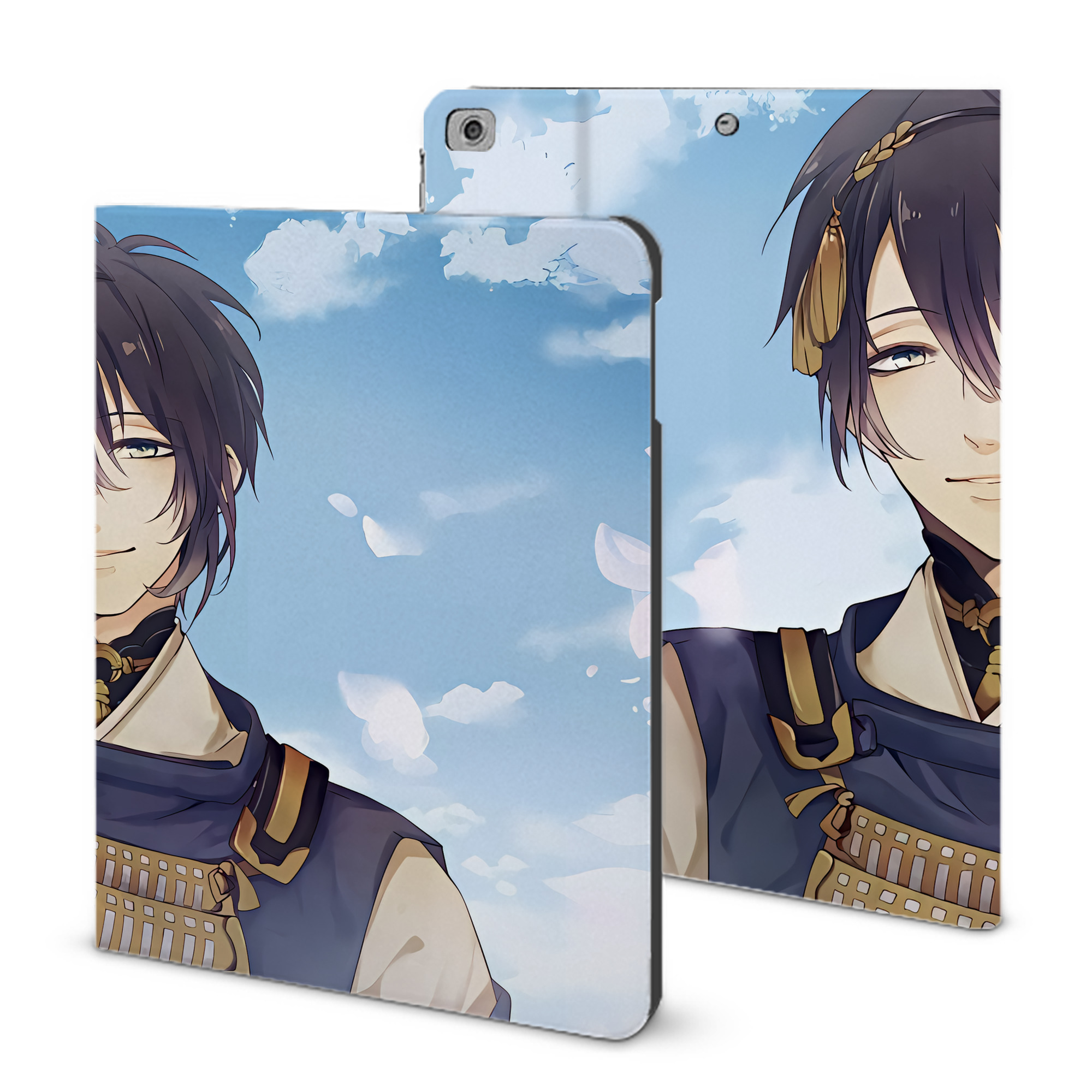 （画像用） 刀剣乱舞 Touken Ranbu IPad ケース ブック型 PUレザー TPU 耐衝撃 軽量 薄型 ペン収納なし 全面保護 IPad 各モデル対応